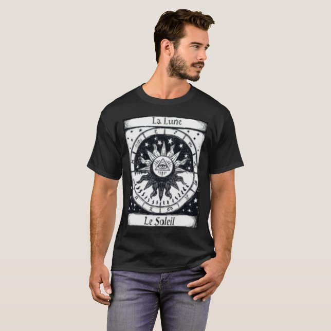 Camiseta Illuminati de la astrología Sun y de la luna (Anverso completo)