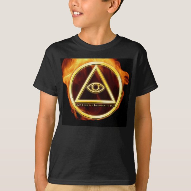 Camiseta Illuminati en el fuego (Anverso)