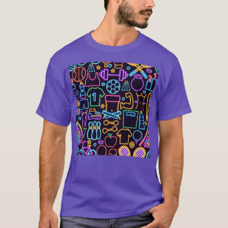 Camiseta Illus vector de patrón sin soldadura de la aguja d