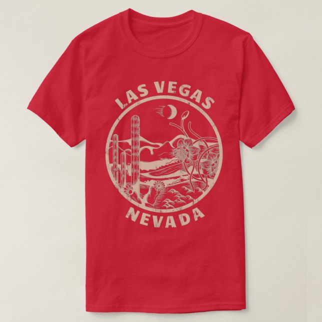 Camiseta Illustr desierto en Las Vegas Nevada Linocut (Diseño del anverso)