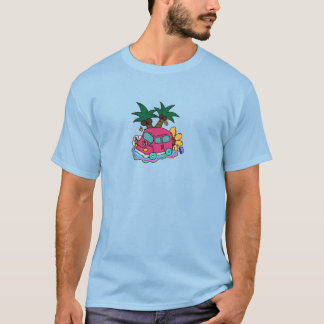 Camiseta Illustration of a car with flowers and insects. 