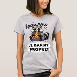 Camiseta Illustration Raton Laveur Humour Le Bandit Propre