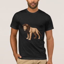 Camiseta Illustrative Lion with Full Brown Mane