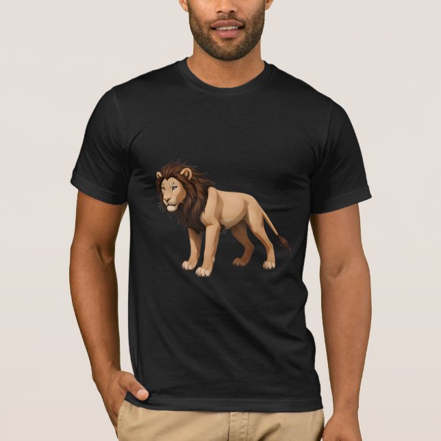 Camiseta Illustrative Lion with Full Brown Mane (Anverso)