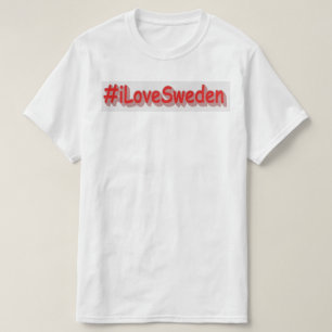 Camiseta "iLoveSweden" (Yo amo Suecia) diseño bonito. ¡Hazt