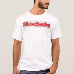 Camiseta "iLoveSweden" (Yo amo Suecia) diseño bonito. ¡Hazt