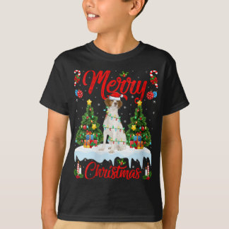 Camiseta Ilumina el árbol navideño Santa Brittany Spaniel D