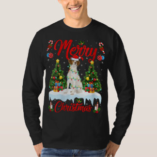 Camiseta Ilumina el árbol navideño Santa Brittany Spaniel D