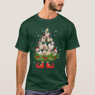 Camiseta Iluminación de árbol de Navidad habanés lindo perr