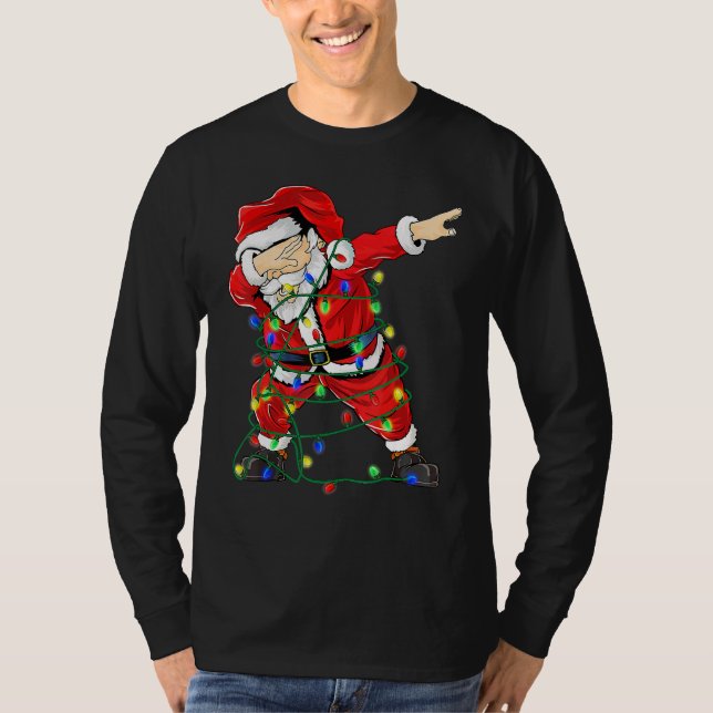 Camiseta Iluminación de árbol de navidad que daña a Santa p (Anverso)