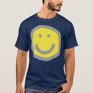 Camiseta Iluminación de la cara feliz redonda amarilla con 