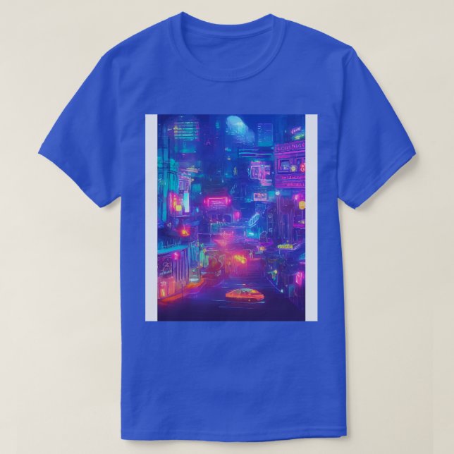 Camiseta Iluminación de la ciudad neón de Japón (Diseño del anverso)
