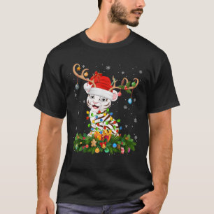 Camiseta Iluminación de Navidad Reno Sombrero de Santa Tigr