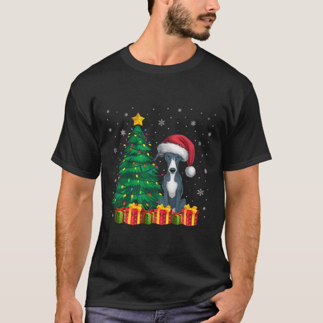 Camiseta Iluminación de Navidades de Sombrero de Greyhound  (Anverso)