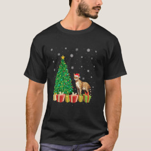 Camiseta Iluminación del árbol de Navidad Sombrero de Santa