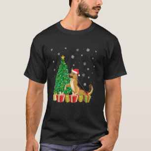 Camiseta Iluminación del árbol de Navidad Sombrero de Santa