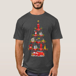 Camiseta Iluminación del bombero Árbol de Navidad del bombe