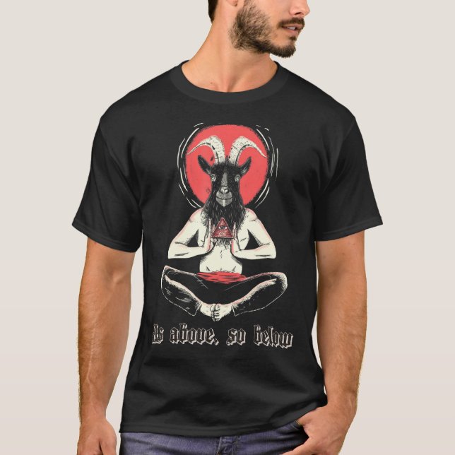 Camiseta Iluminado Baphomet Satanic Occult Sagrado Satánico (Anverso)