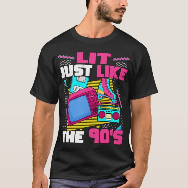 Camiseta Iluminado como los 90 Estética Nostalgia 1990 (Anverso)