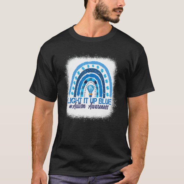 Camiseta Ilumínalo de Azul Arcoíris Blanqueado Conciencia d (Anverso)