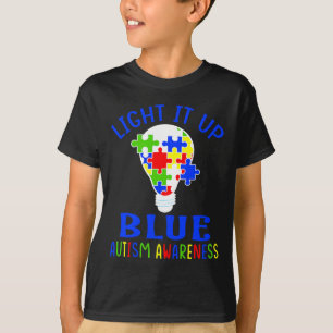 Camiseta Ilumínalo de Azul Conciencia del Autismo Rompecabe
