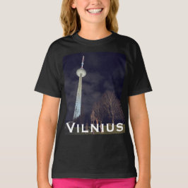 Camiseta Iluminar la Noche: Torre de TV de Vilnius, Lituani