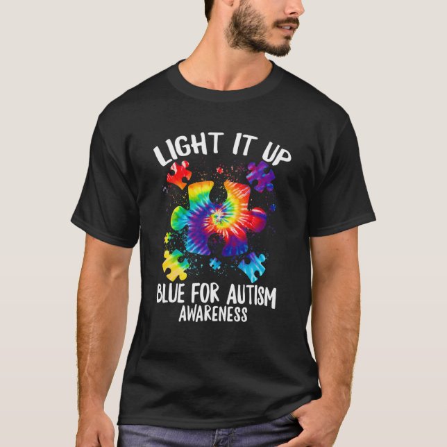 Camiseta Iluminarlo Azul Para Pieza De Rompecabezas De Conc (Anverso)