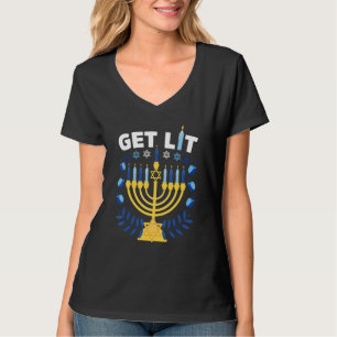 Camiseta iluminemos menorah hanukkah chanukkah chri