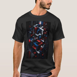 Camiseta Ilusión de Cubo Infinito Geométrico Ultra 3D
