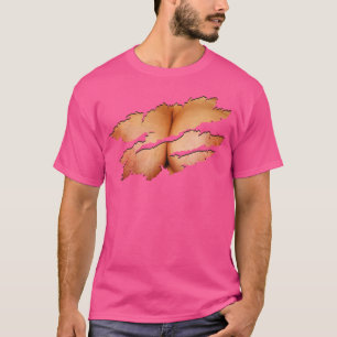 Camiseta Ilusión De Ropa Rota Divertida Que Revela El Pecho