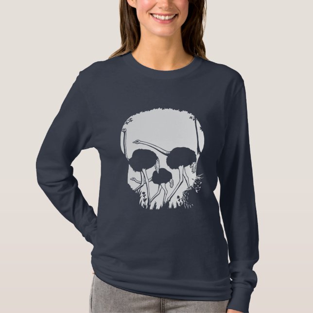 Camiseta Ilusión del cráneo de la avestruz (Anverso)