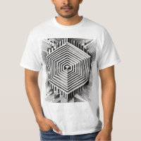 Ilusión geométrica Resumen en blanco y negro