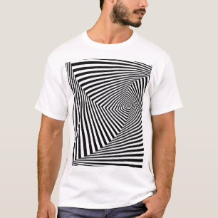 Camiseta Ilusión óptica: abstracto geométrico rayado.