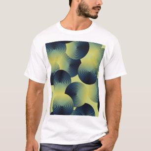 Camiseta Ilusión óptica, círculos lineales, patrón ininterr