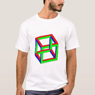 Camiseta Ilusión óptica - cubo imposible del RGB