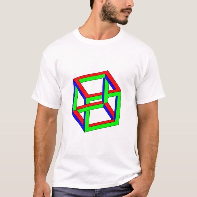 Camiseta Ilusión óptica - cubo imposible del RGB (Anverso)