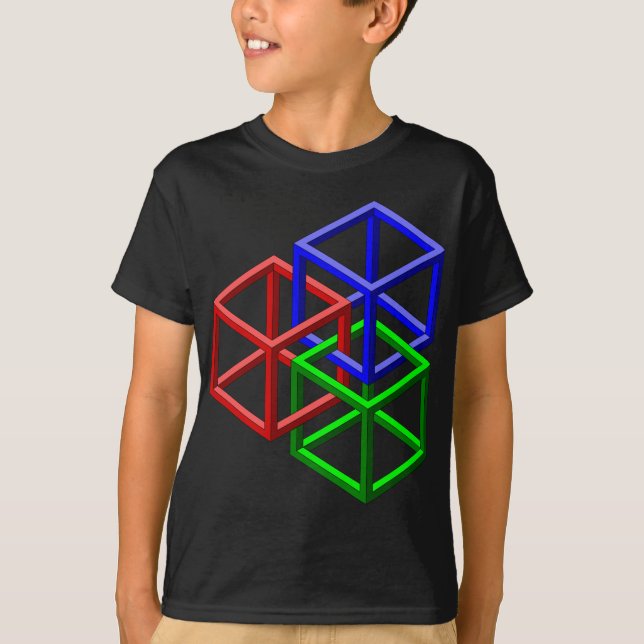 Camiseta Ilusión óptica de la geometría imposible de los (Anverso)