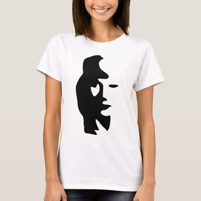 Camiseta Ilusión óptica del saxofón o de la mujer (Anverso)