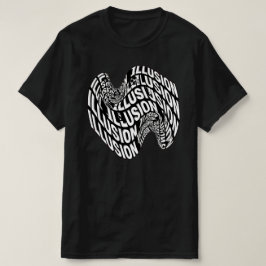 Camiseta Ilusión óptica en blanco y negro Tipografía cinéti