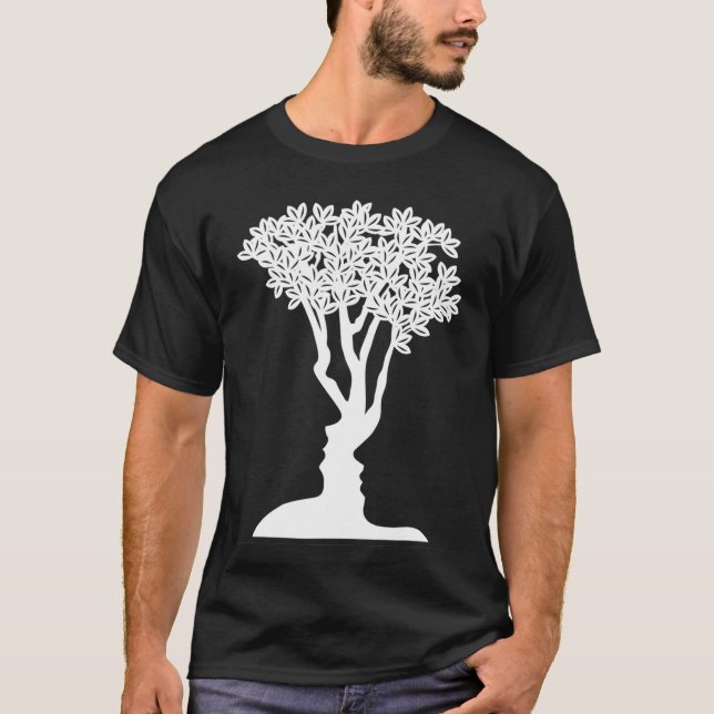 Camiseta Ilusión óptica Novedad divertida o rostros  (Anverso)