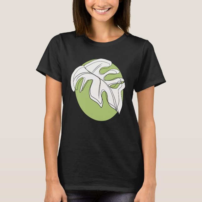 Camiseta Ilustración abstracta de planta de hoja de Monster (Anverso)