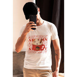 Camiseta Ilustracion acogedor de la taza de otoño