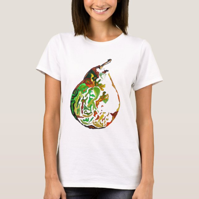 Camiseta Ilustracion acuarela de arte pop de fruta perez (Anverso)