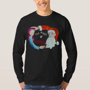 Camiseta Ilustracion acuático Santa Claus mágico