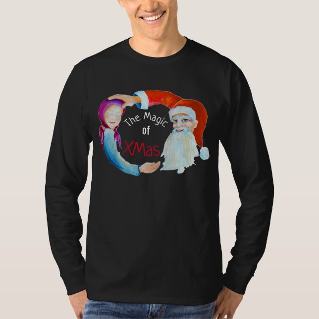 Camiseta Ilustracion acuático Santa Claus mágico (Anverso)