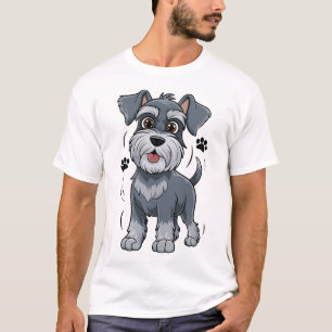 Camiseta Ilustración adorable de cachorro Schnauzer con ojo