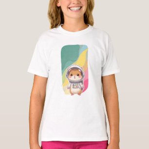 Camiseta Ilustración adorable de hámster espacial