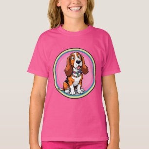 Camiseta Ilustración adorable de perro de dibujos animados