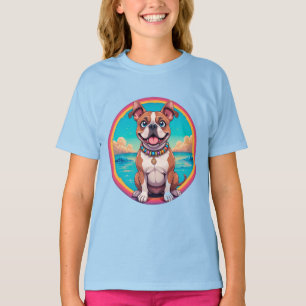 Camiseta Ilustración adorable de perro de dibujos animados