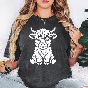 Camiseta Ilustración adorable de ternero de vaca blanca de